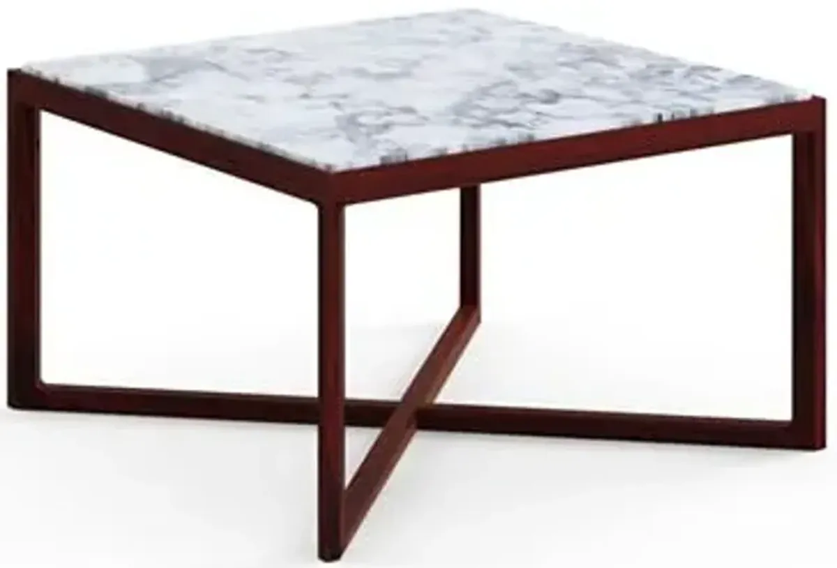 Krusin Square End Table with Marble Table Top