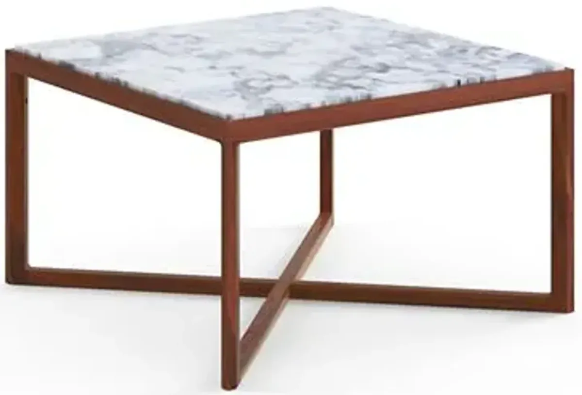 Krusin Square End Table with Marble Table Top