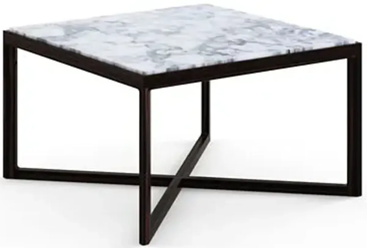 Krusin Square End Table with Marble Table Top