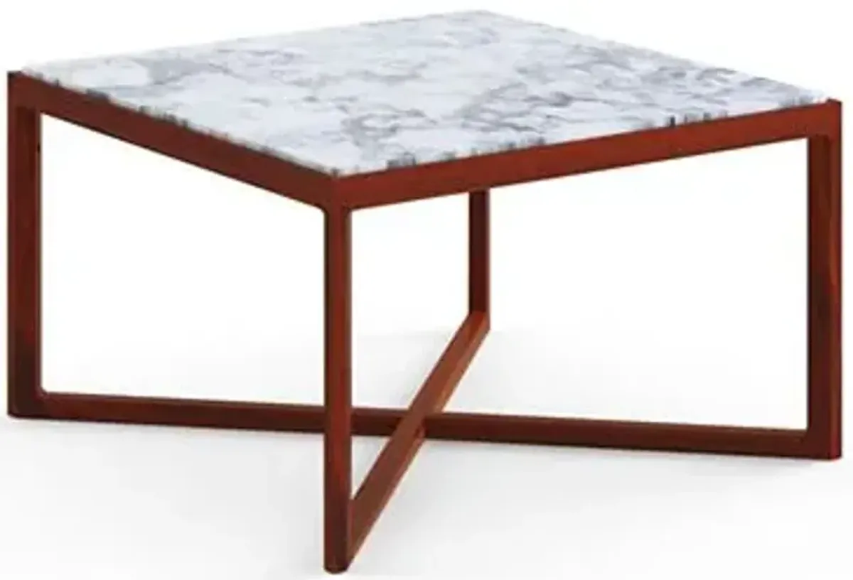 Krusin Square End Table with Marble Table Top