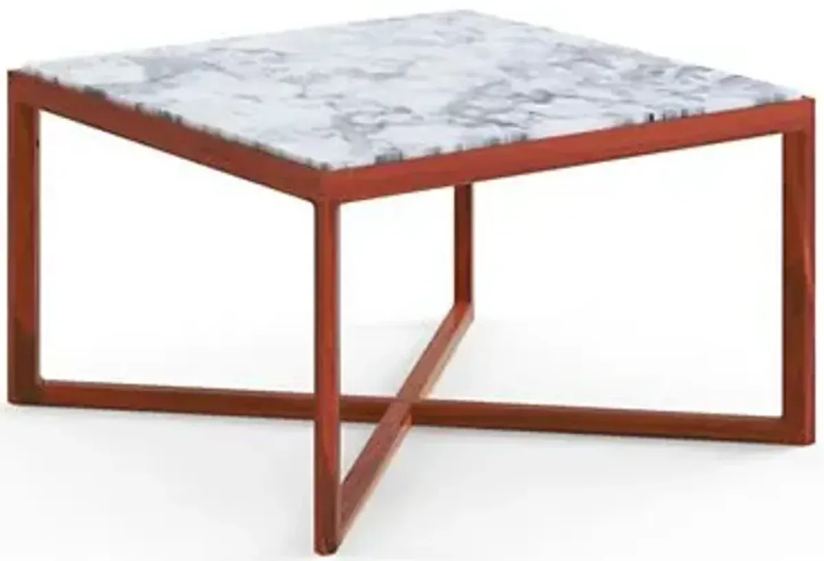 Krusin Square End Table with Marble Table Top