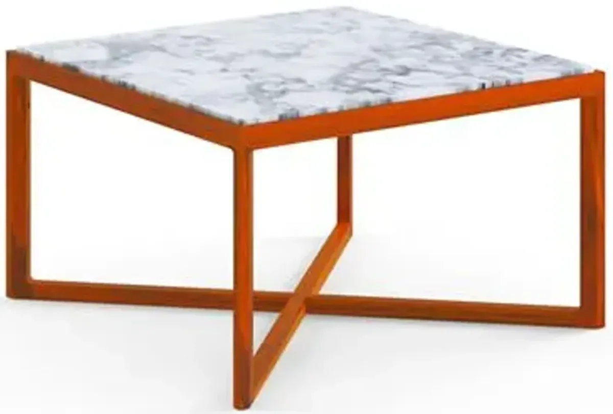 Krusin Square End Table with Marble Table Top