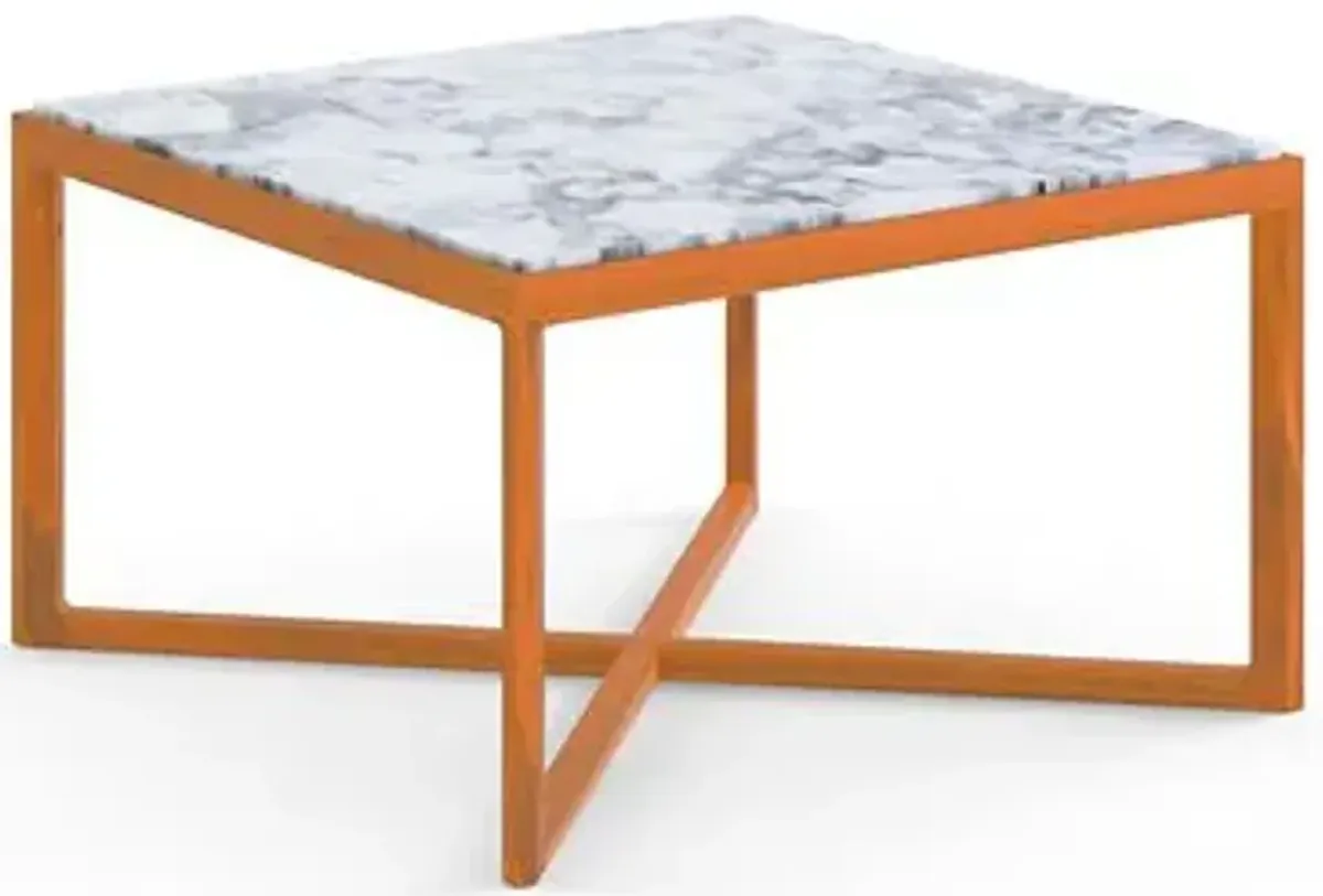Krusin Square End Table with Marble Table Top