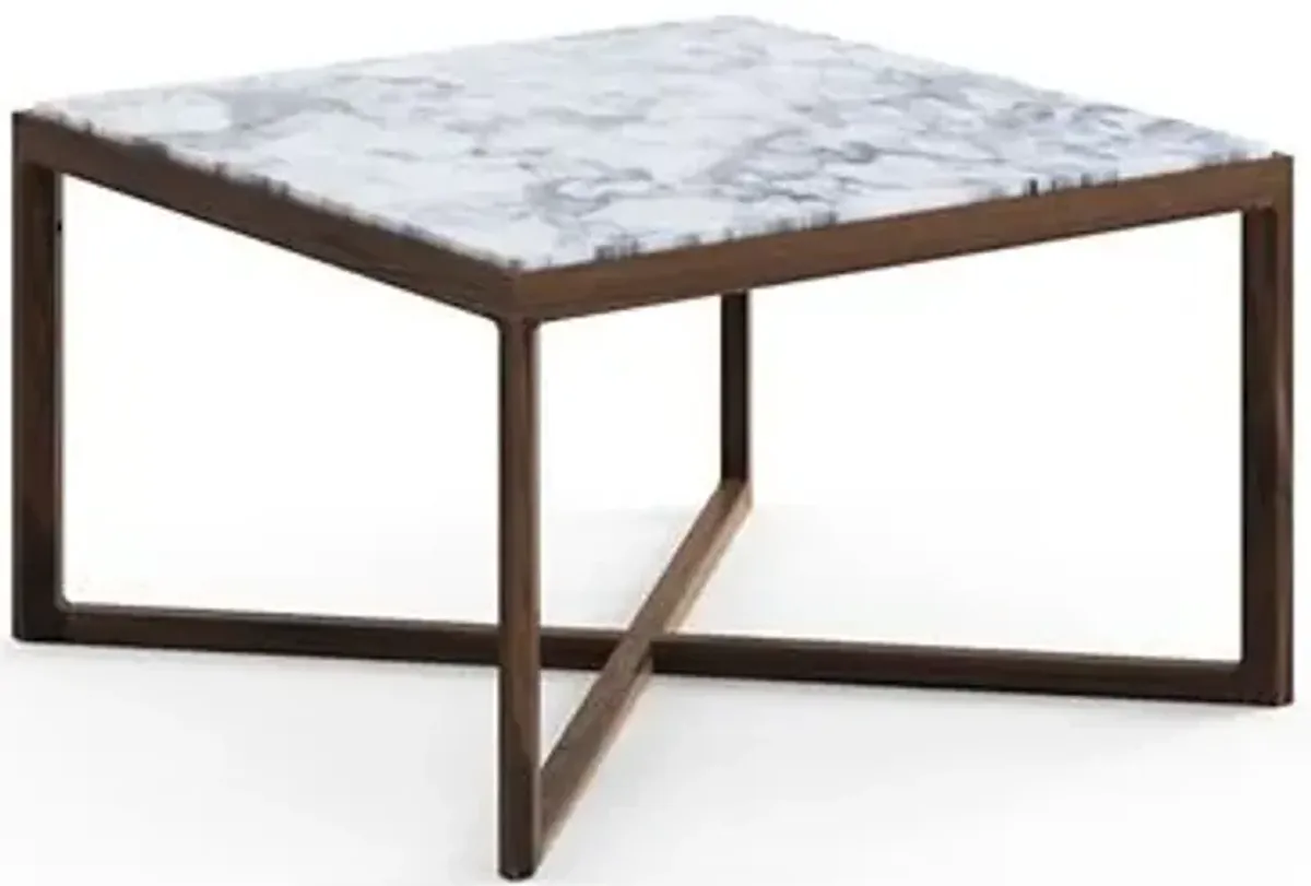 Krusin Square End Table with Marble Table Top