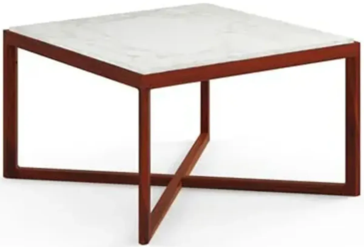 Krusin Square End Table with Marble Table Top
