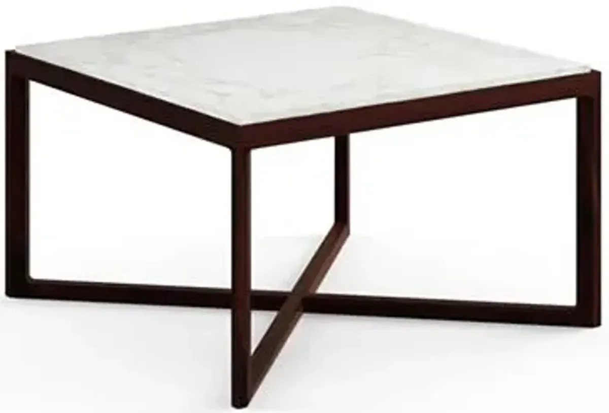 Krusin Square End Table with Marble Table Top