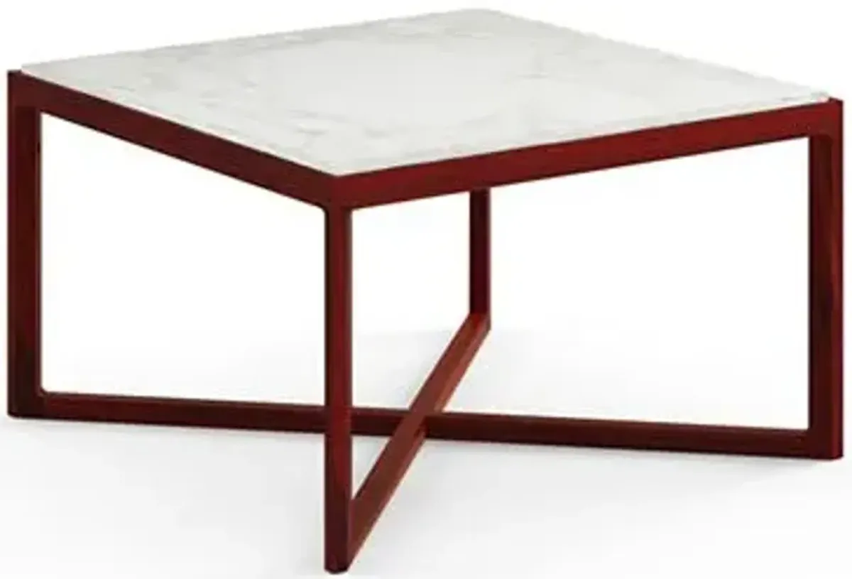 Krusin Square End Table with Marble Table Top