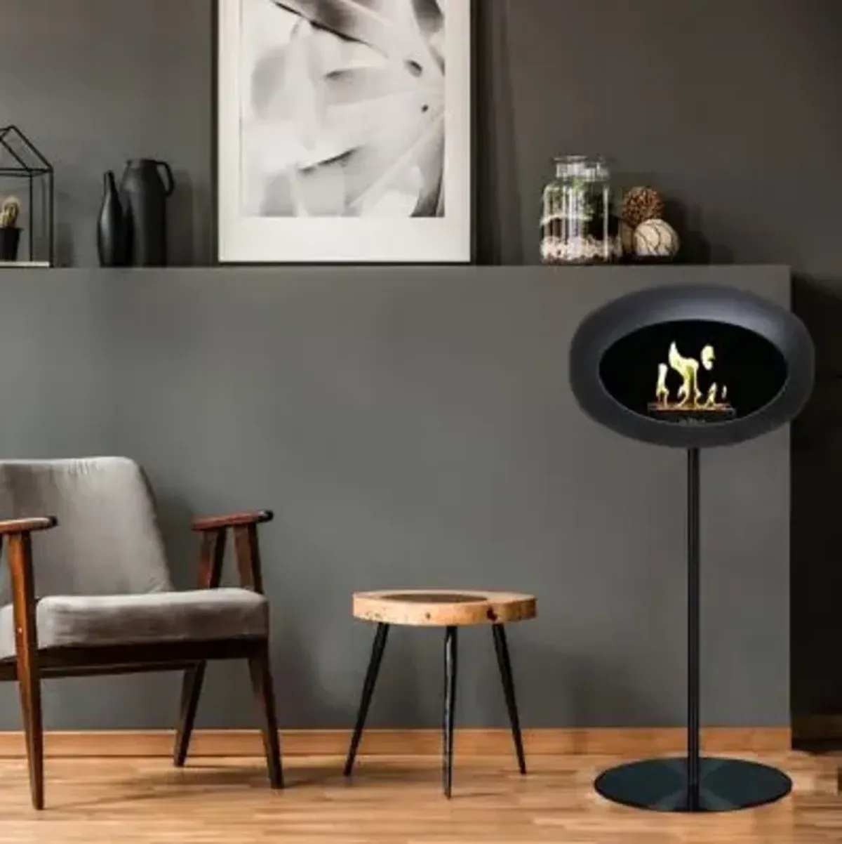 Dome Indoor/Outdoor Steel Pole High Fireplace