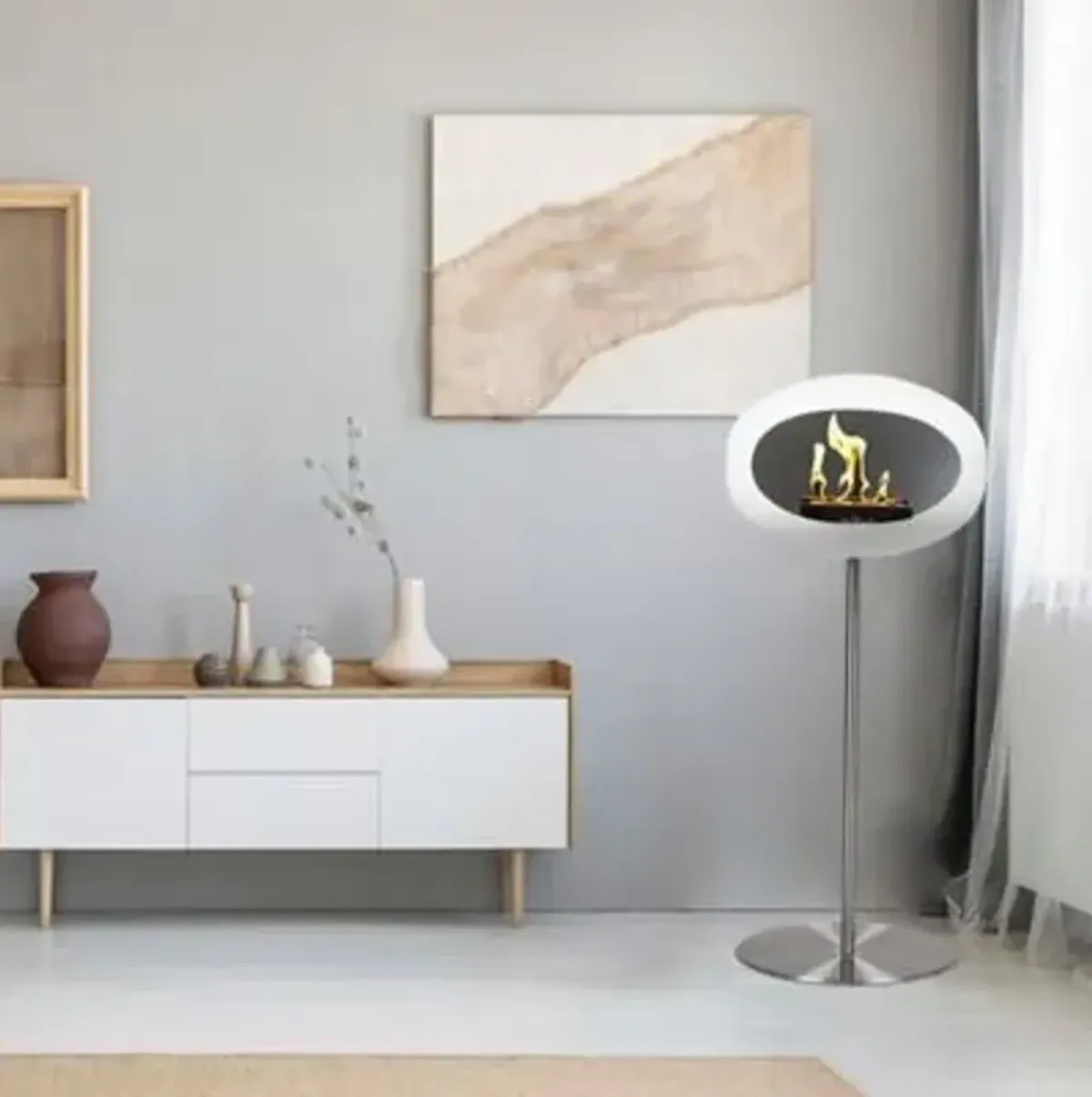 Dome Indoor Steel Pole High Fireplace