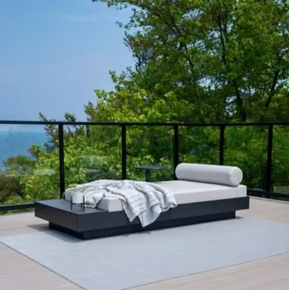 Platform One Outdoor Chaise Lounge with Table