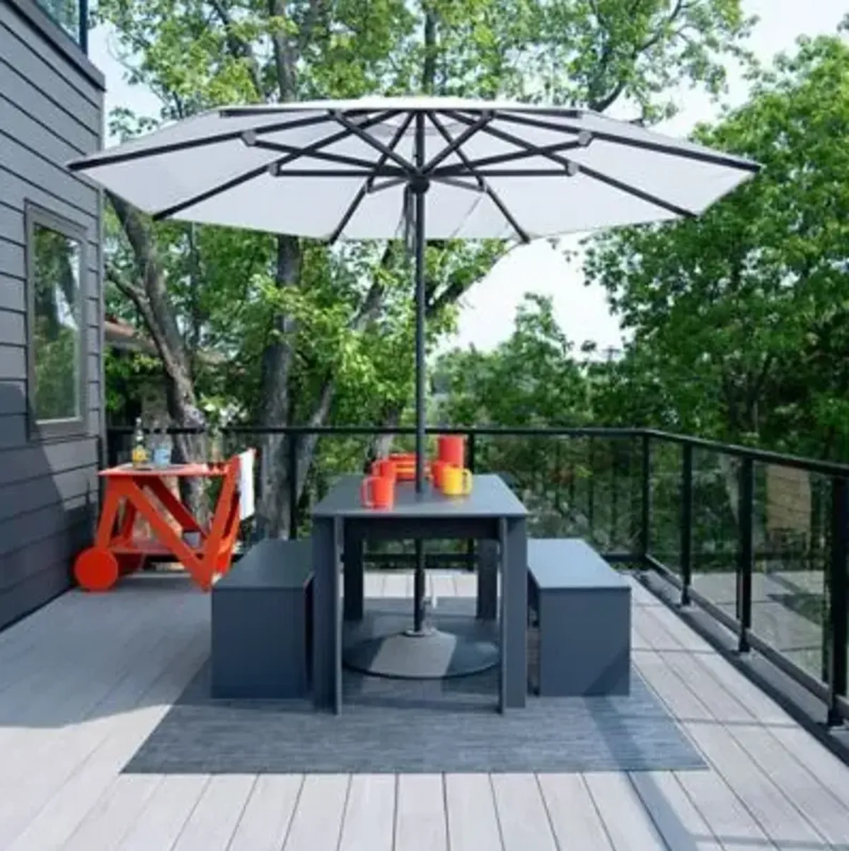 Hall Outdoor Dining Table with Umbrella Hole