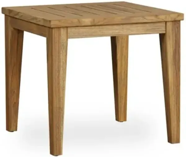 Teak Outdoor Tapered Leg End Table