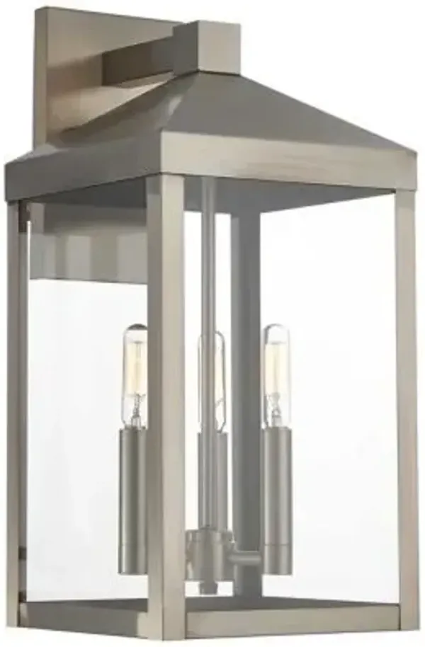 James 3 Light Clear Glass Outdoor Wall Sconce