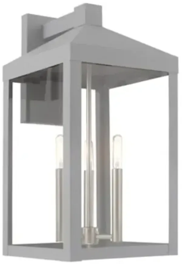 James 3 Light Clear Glass Outdoor Wall Sconce