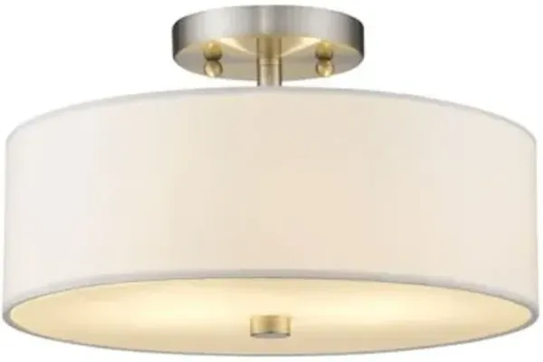 Maureen Single Fabric Drum Semi-Flushmount