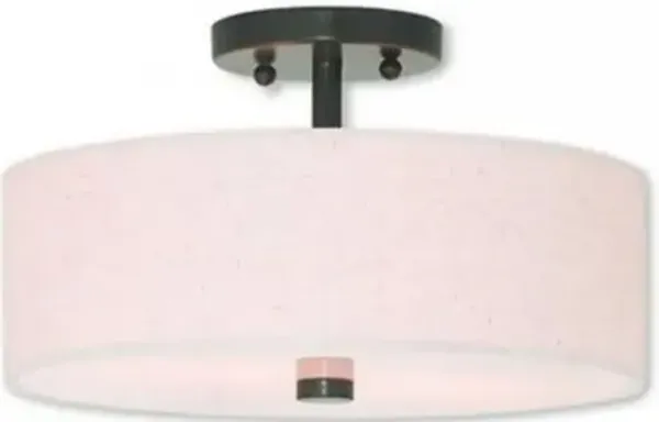 Maureen Single Fabric Drum Semi-Flushmount