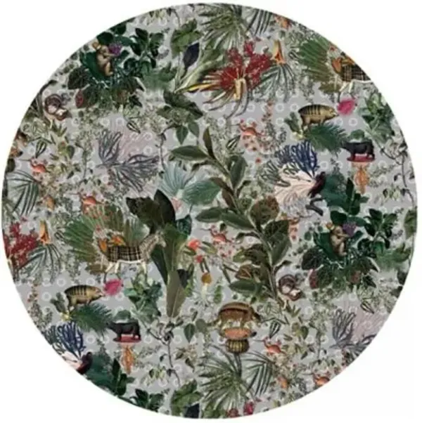 Menagerie of Extinct Animals Round Area Rug