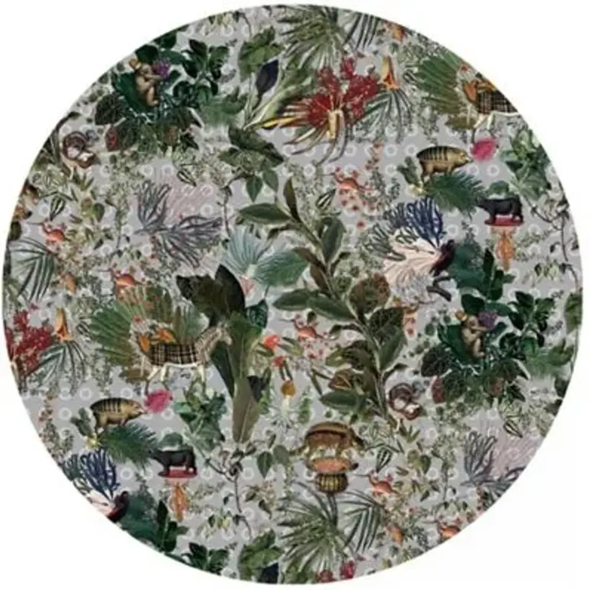 Menagerie of Extinct Animals Round Area Rug