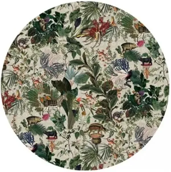 Menagerie of Extinct Animals Round Area Rug