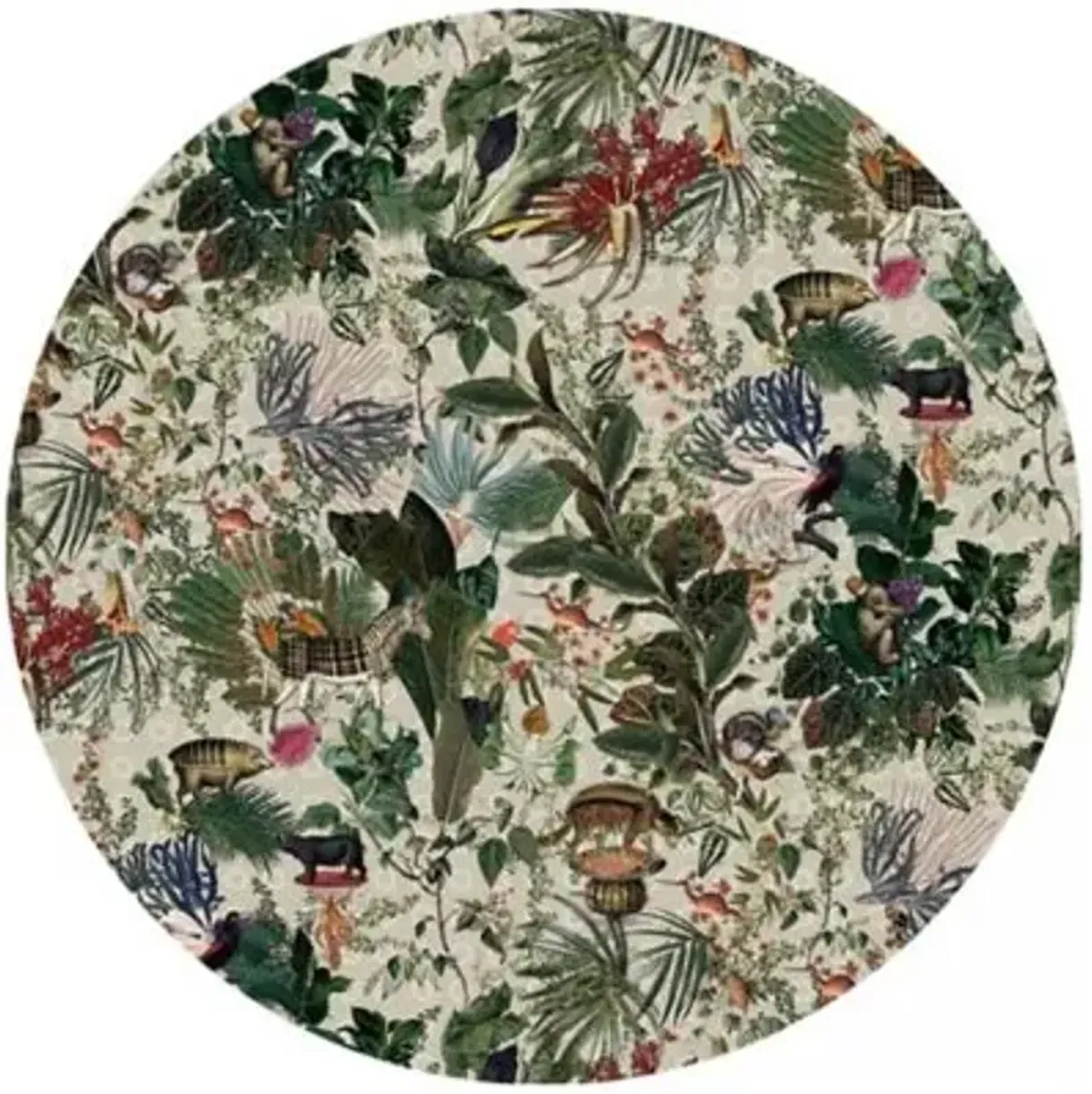 Menagerie of Extinct Animals Round Area Rug