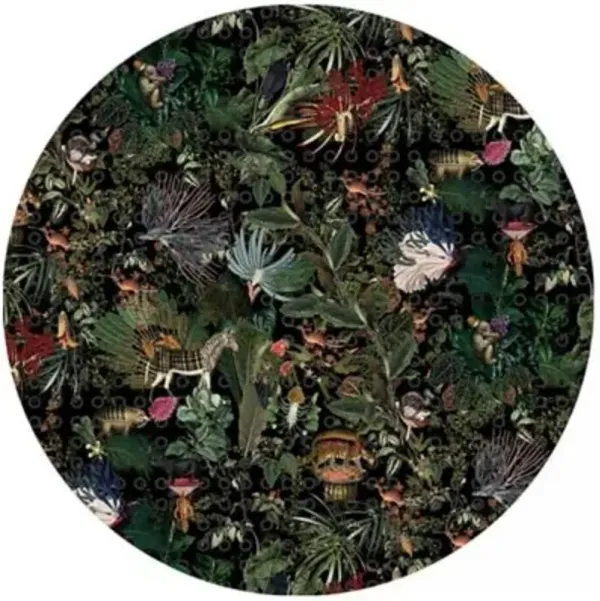 Menagerie of Extinct Animals Round Area Rug
