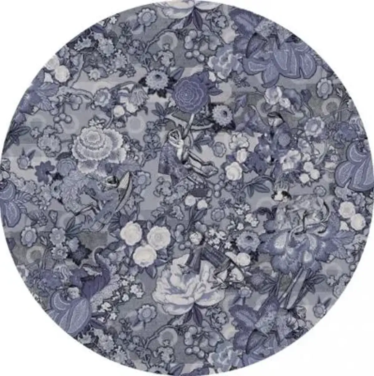 Rendezvous Tokyo Blue Round Area Rug