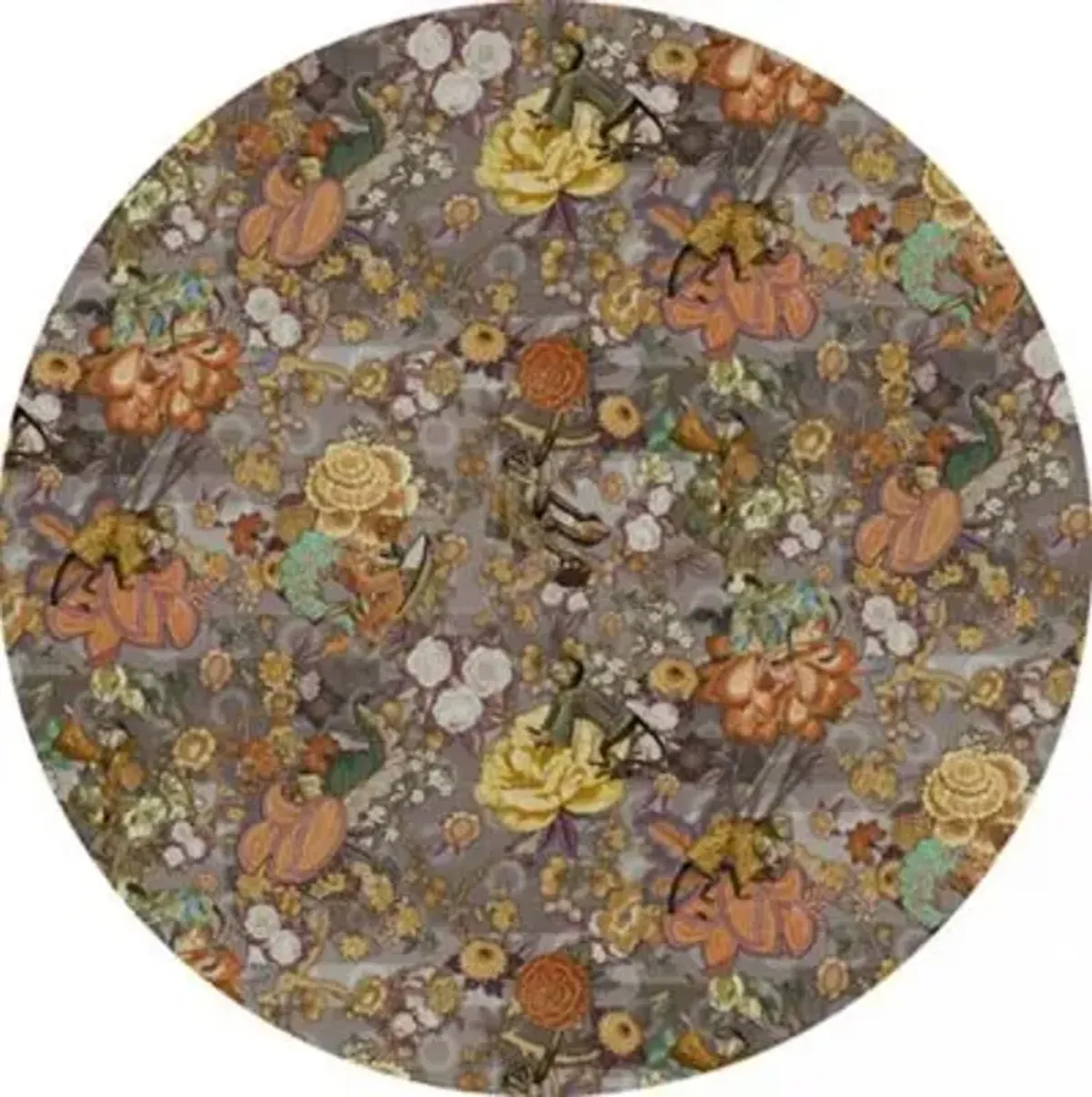 Rendezvous Tokyo Blue Round Area Rug