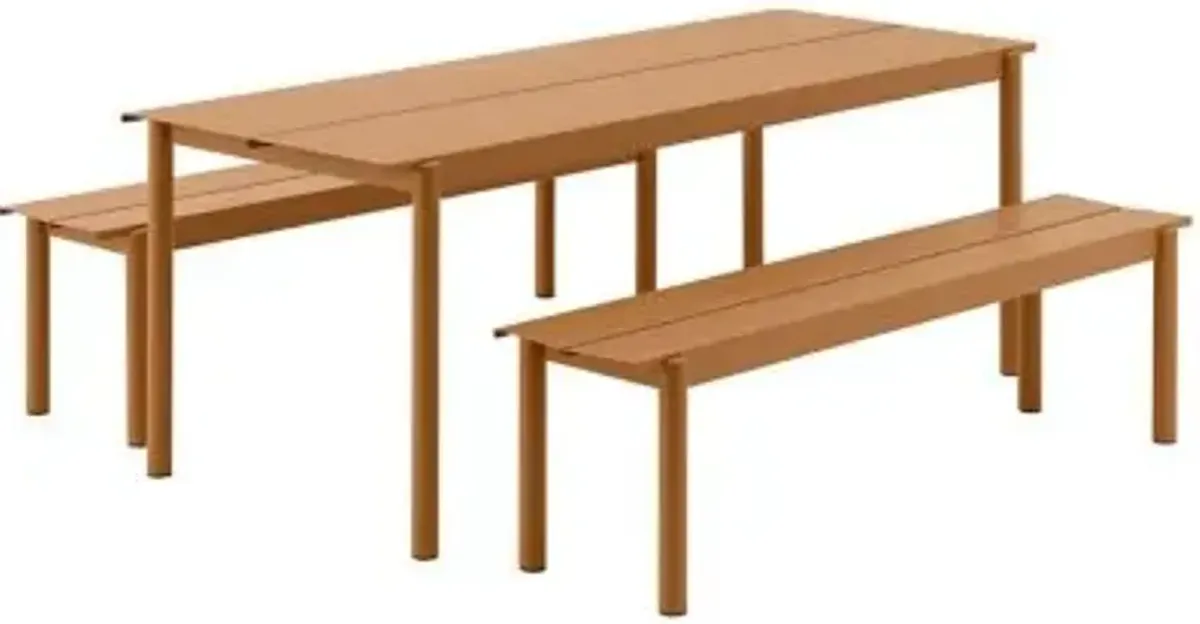 Linear Steel Outdoor Bench