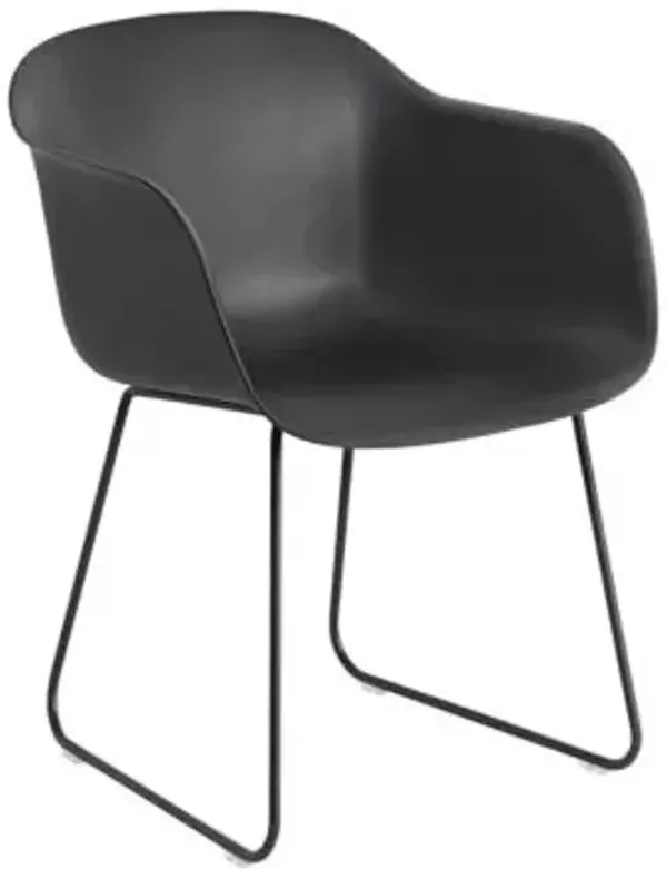 Fiber Armchair with Sled Base