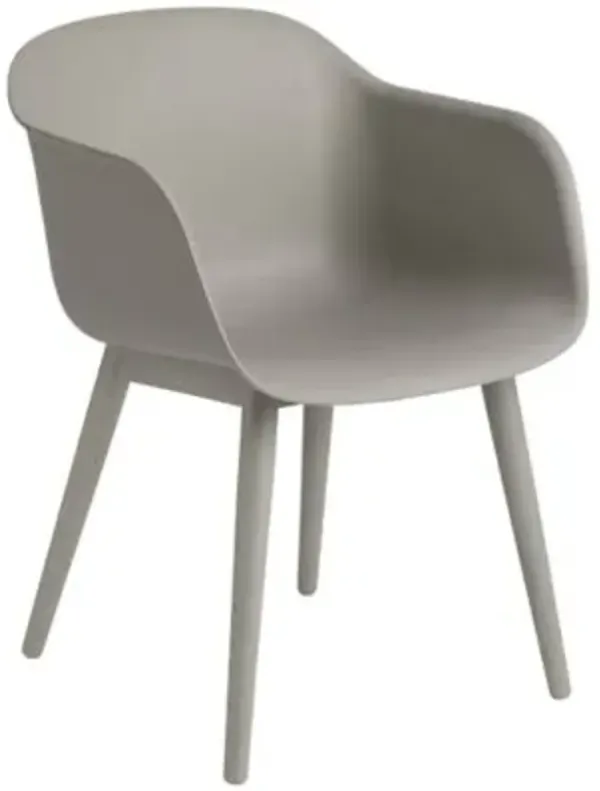 Fiber Armchair Wood Base