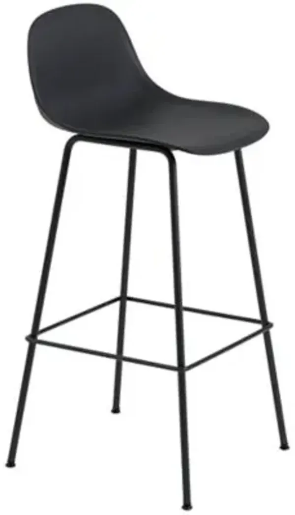 Fiber Stool Tube Base with Backrest