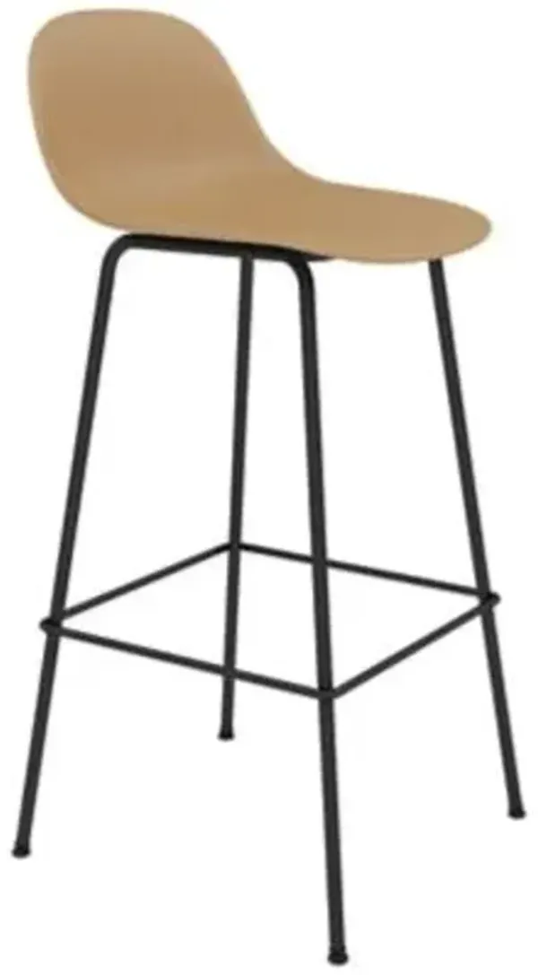 Fiber Stool Tube Base with Backrest
