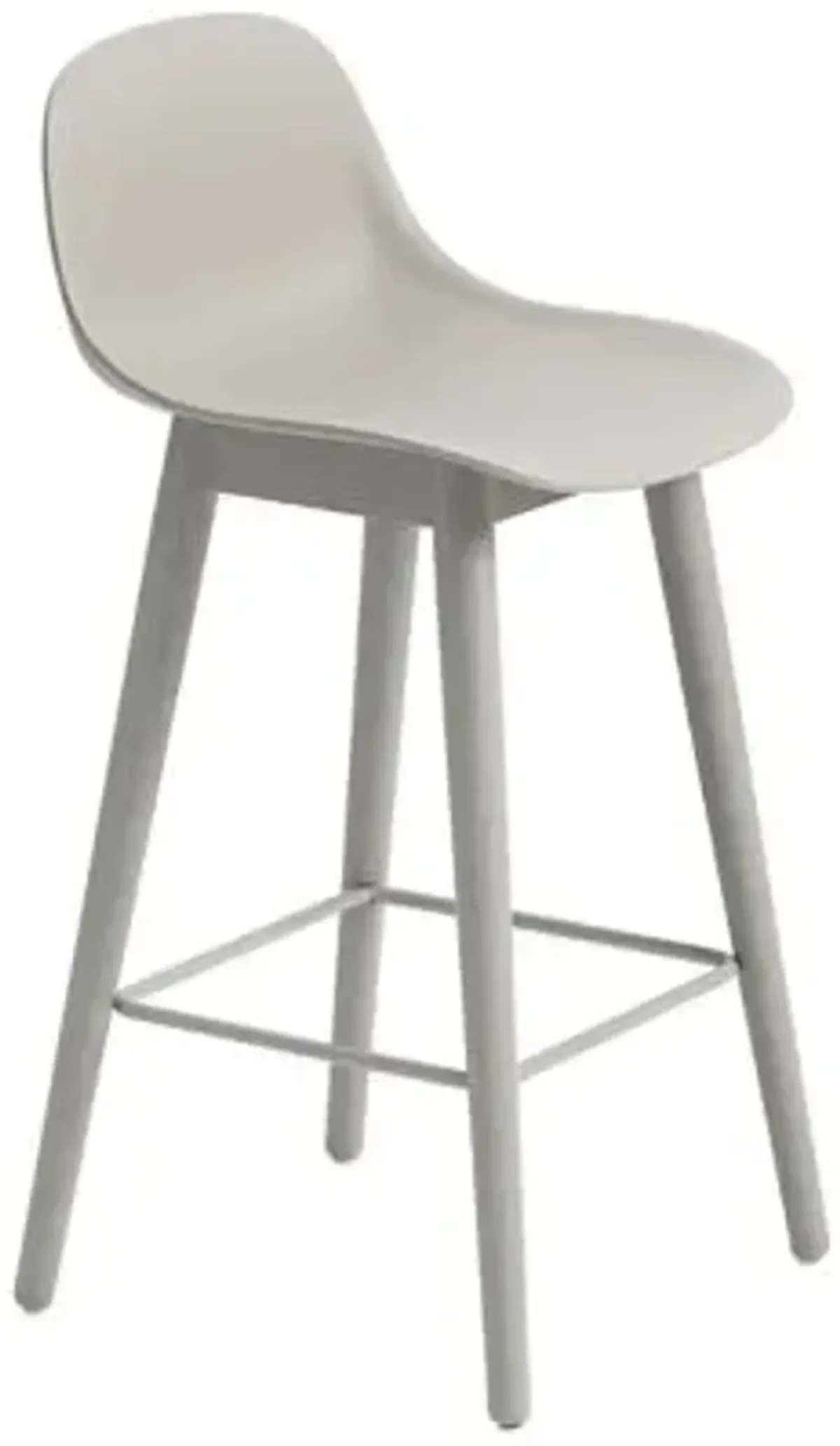 Fiber Stool Wood Base with Backrest