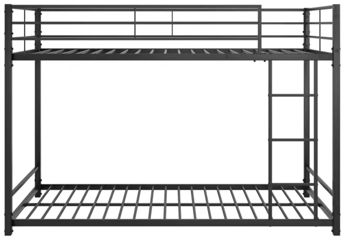 Metal Bunk Bed Twin Over Twin, Bunk Bed Frame With Safety Guard Rails, Heavy Duty