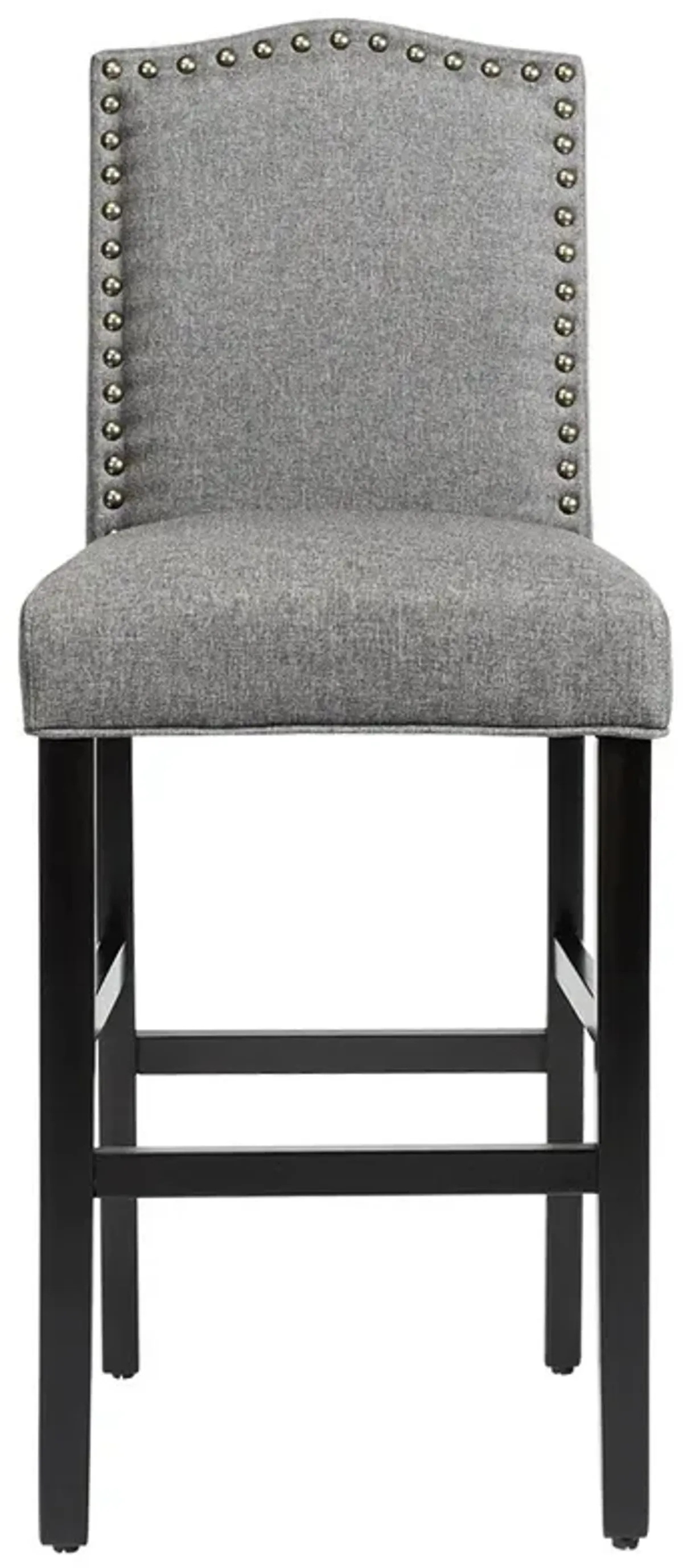 Set of 2 Counter Height Dining Side Barstools with Thick Cushion-Gray