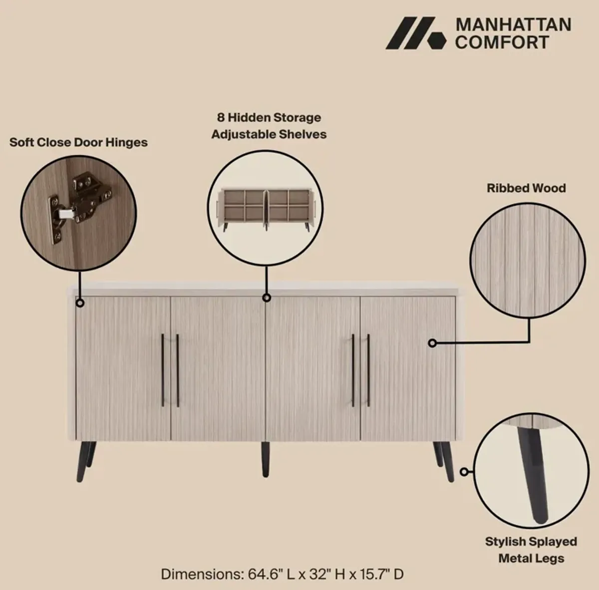 Jodie Beige Sideboard
