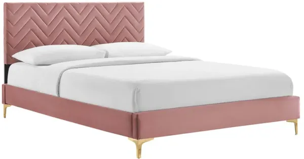 Modway - Leah Chevron Tufted Performance Velvet Queen Platform Bed