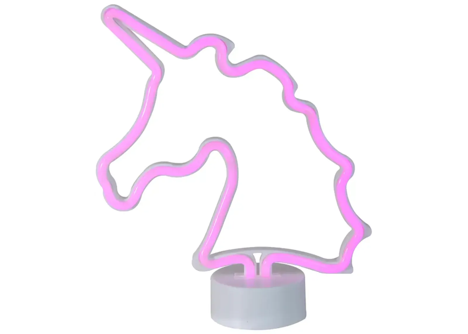 11" Battery Operated Neon Style LED Pink Unicorn Table Light