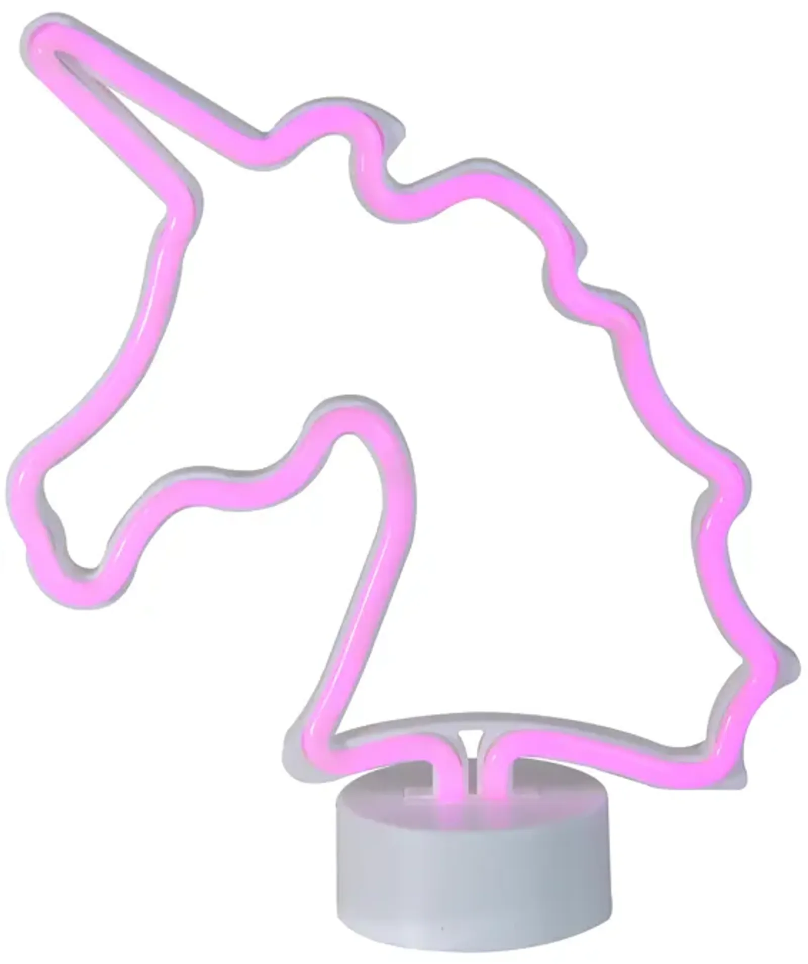 11" Battery Operated Neon Style LED Pink Unicorn Table Light