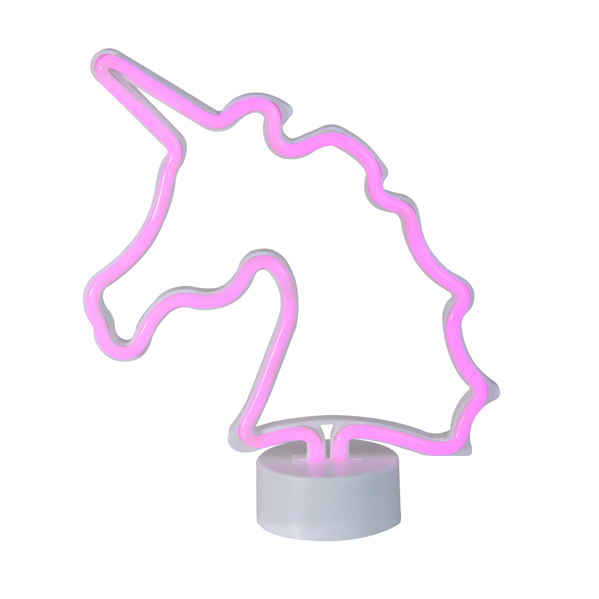 11" Battery Operated Neon Style LED Pink Unicorn Table Light