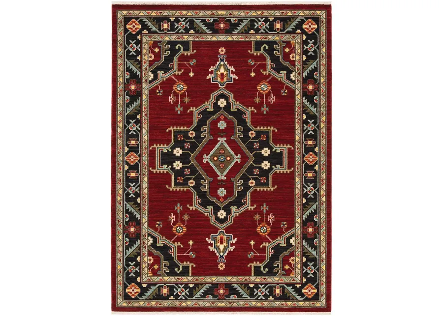 Lilihan 5'3" x 7'6" Red Rug