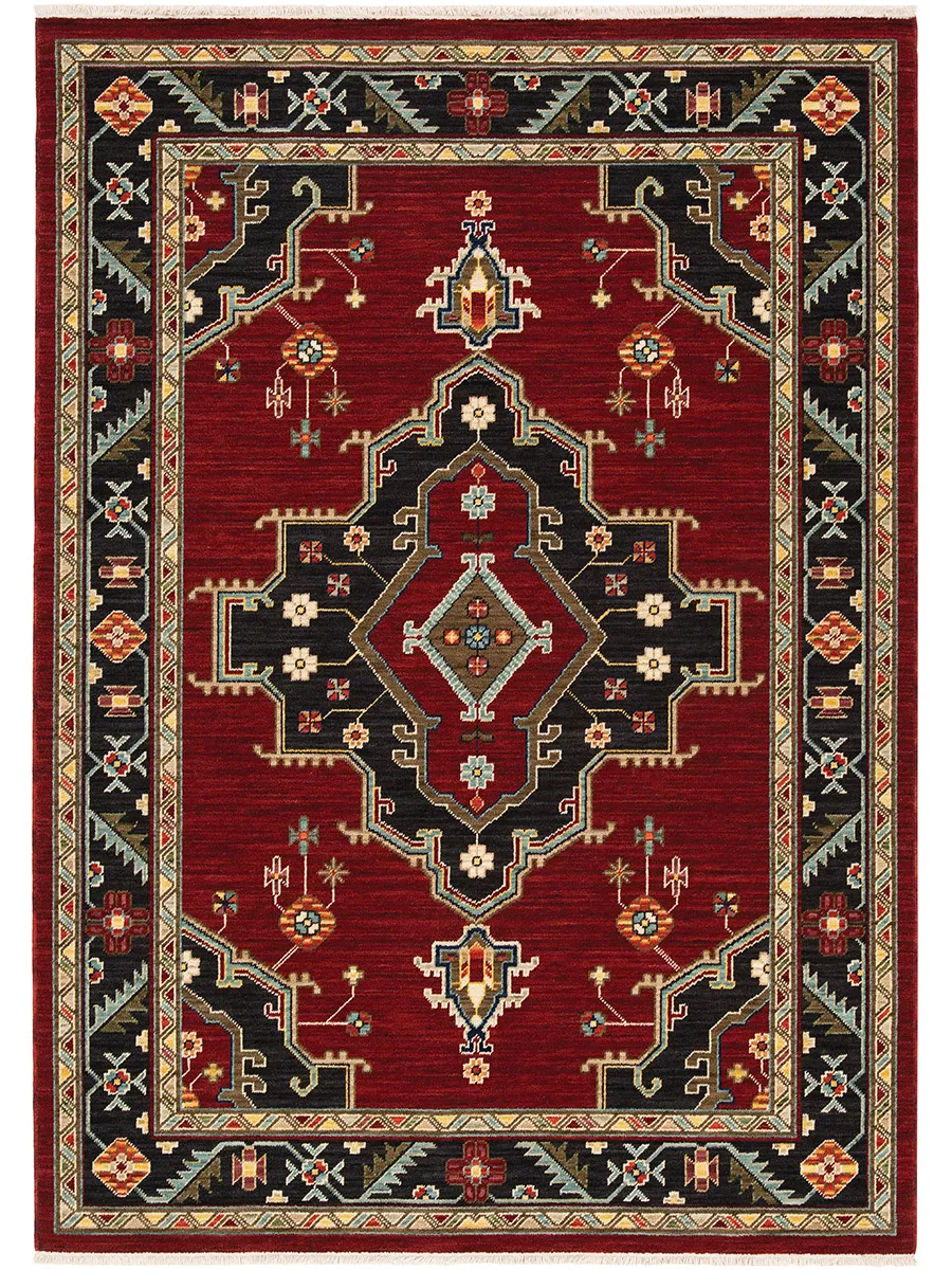 Lilihan 5'3" x 7'6" Red Rug