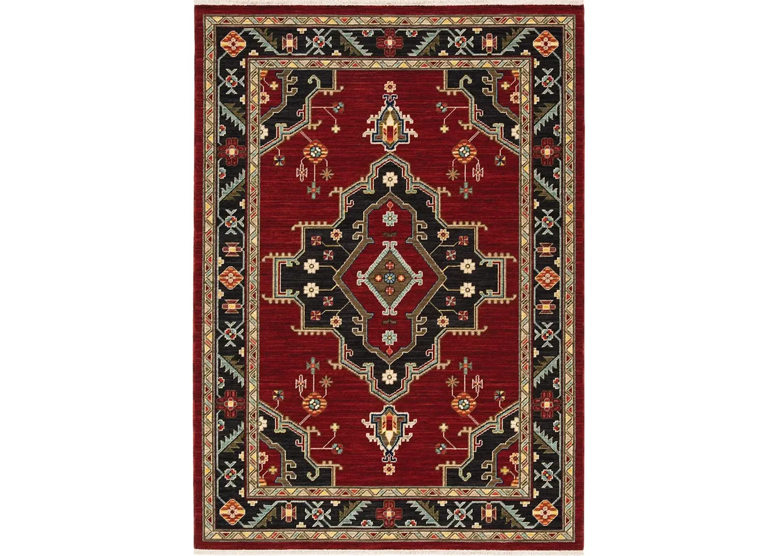 Lilihan 5'3" x 7'6" Red Rug