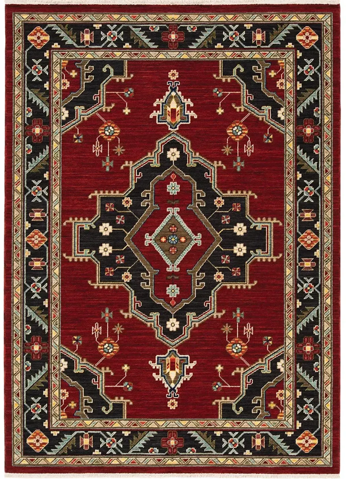 Lilihan 5'3" x 7'6" Red Rug