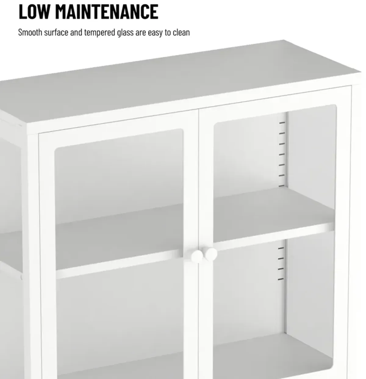 White Steel Storage Cabinet with Adjustable Shelves