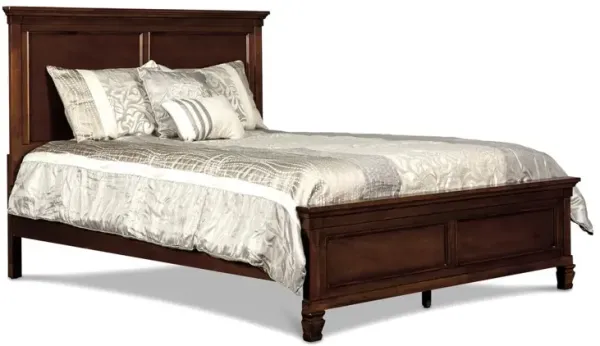 New Classic Furniture Furniture Tamarack Solid Wood Cal King Panel Bed in Brown Cherry