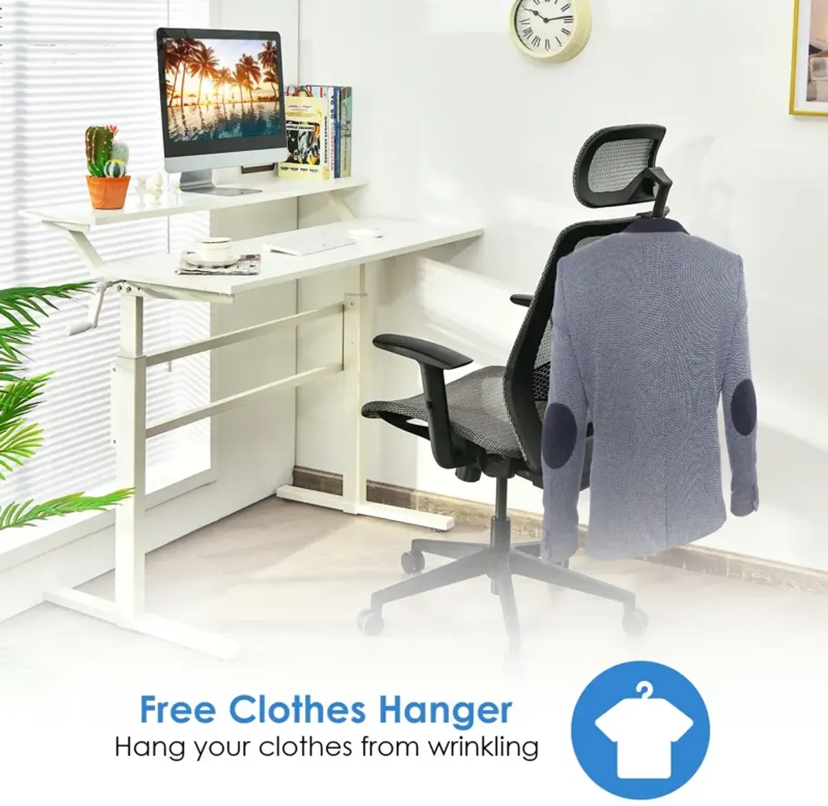 Height Adjustable Ergonomic High Back Mesh Office Chair with Hange