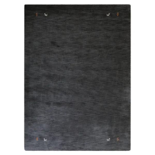 RUGSOTIC CARPETS HAND KNOTTED LOOM WOOL ECO-FRIENDLY AREA RUGS  - 6'x9', Rectangle, Charcoal Color, Contemporary Modern Design, High Pile Thick Handmade Anti Skid Rugs for Living Room (L00100)