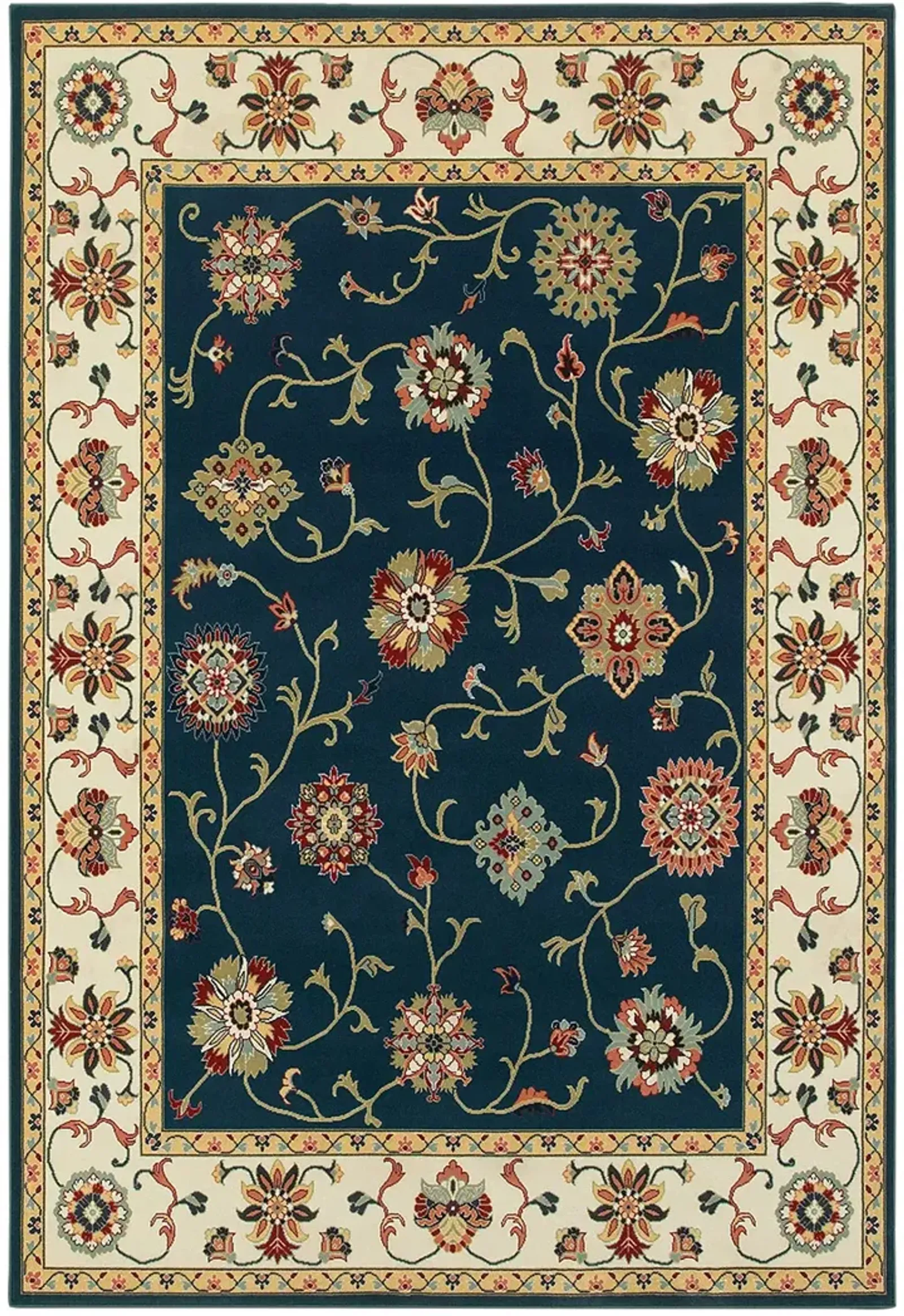 Kashan 1'10" x 3' Navy Rug