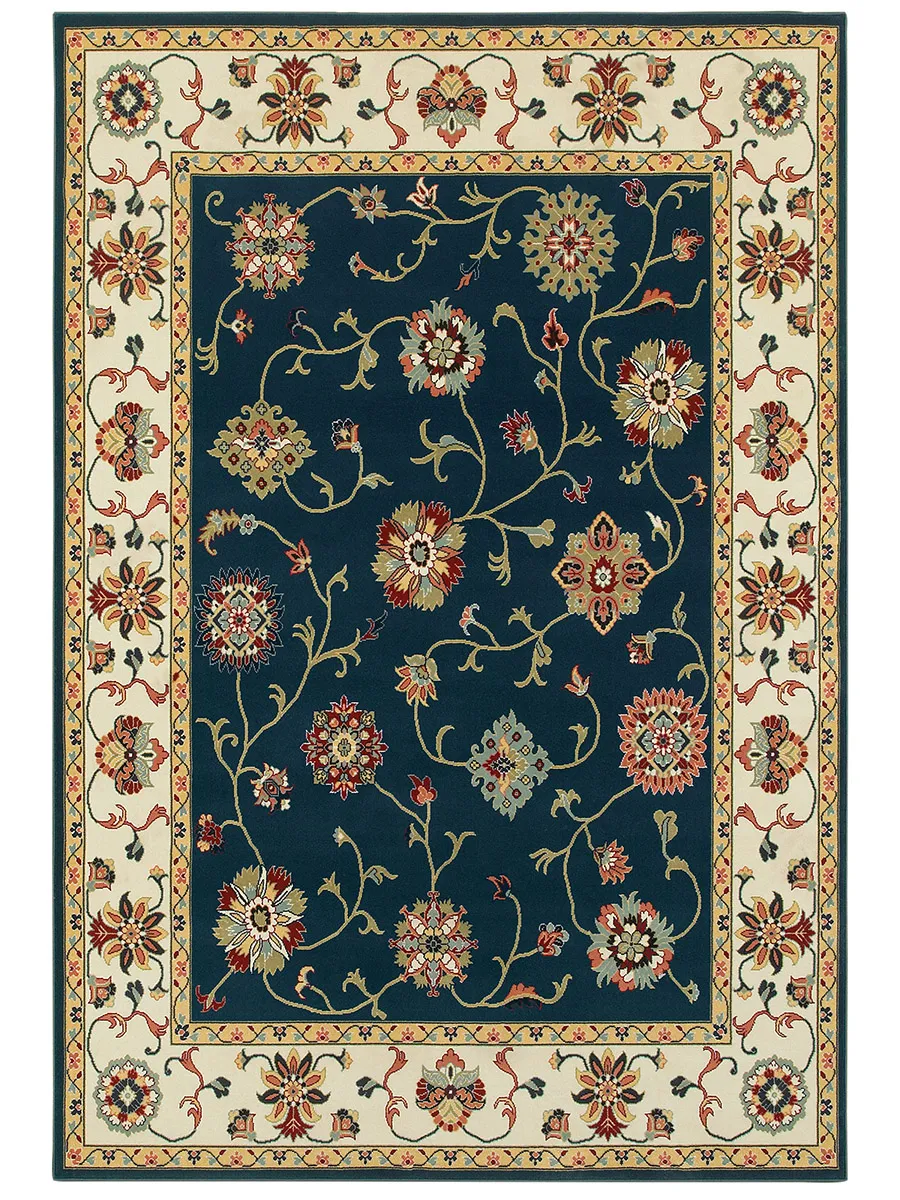 Kashan 1'10" x 3' Navy Rug